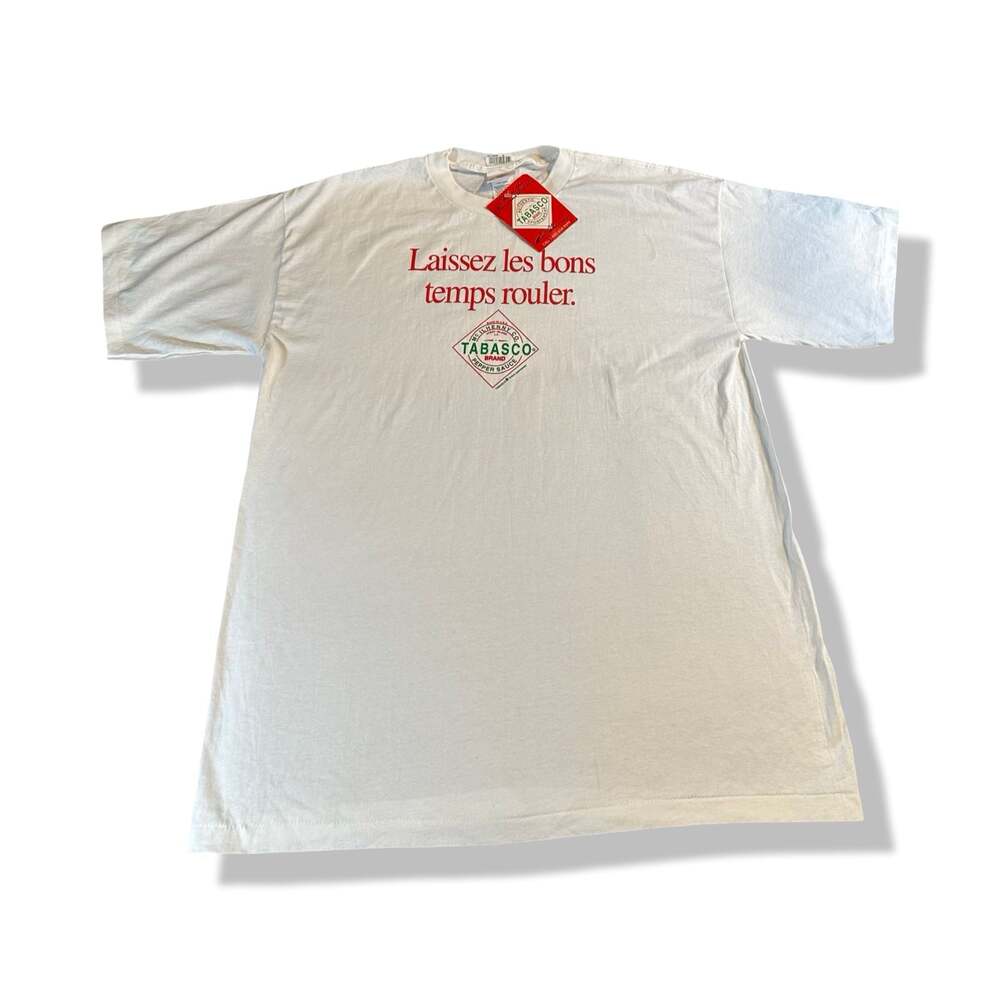 Vintage 90s Tabasco Laissez Les Bons Temps Rouler T-Shirt Dead Stock NWT